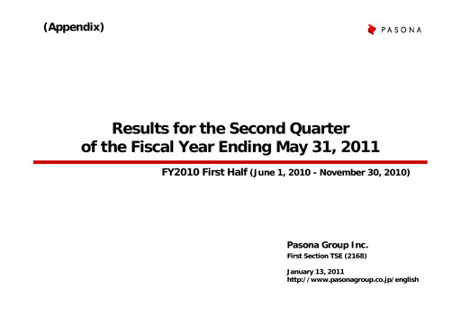 Thumbnail Pasona Group Quarterly Report 2011-q2
