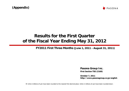 Thumbnail Pasona Group Quarterly Report 2012-q1