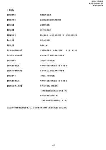 Vorschaubild Shofu Inc. Jahresbericht fy2018