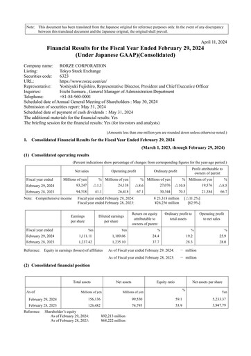 Thumbnail Shinagawa Refractories Financial Statement fy2023