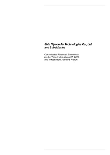 Thumbnail Shin Nippon Air Technologies Financial Statement 2025