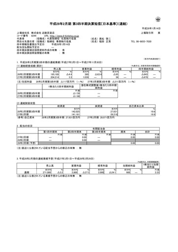 Thumbnail Kintetsu Department Store Quarterly Report 2016-q3