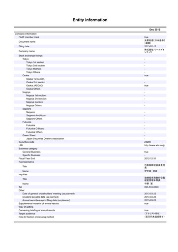 Thumbnail I'LL inc. Financial Statement fy2012