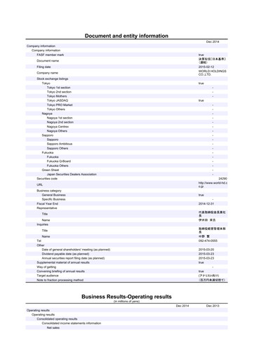 Thumbnail I'LL inc. Financial Statement fy2014