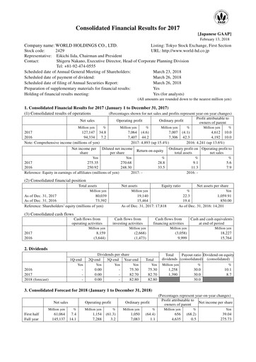 Thumbnail I'LL inc. Financial Statement fy2017