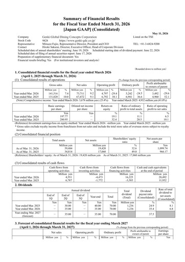 Thumbnail Genki Global Dining Concepts Financial Statement 2026