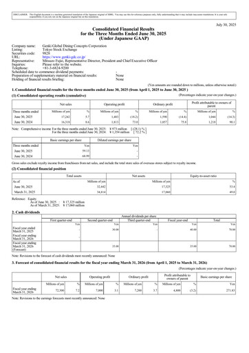 Thumbnail Genki Global Dining Concepts Quarterly Report 2026-q1