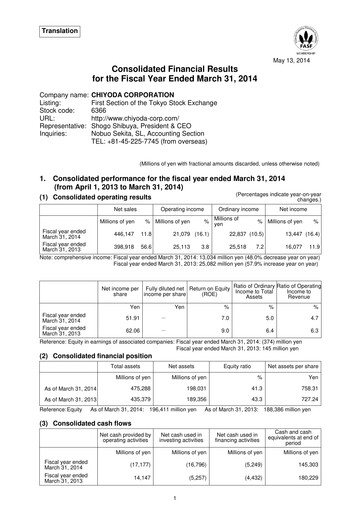 Thumbnail Chiyoda Corporation Financial Statement fy2013