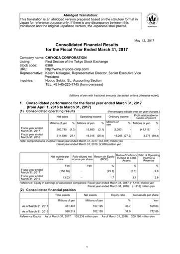 Thumbnail Chiyoda Corporation Financial Statement fy2016
