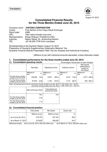 Thumbnail Chiyoda Corporation Quarterly Report 2015-q1