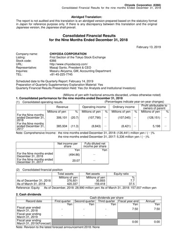 Thumbnail Chiyoda Corporation Quarterly Report 2018-q3