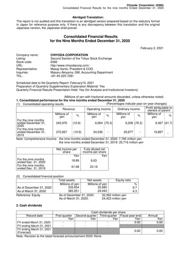 Thumbnail Chiyoda Corporation Quarterly Report 2020-q3