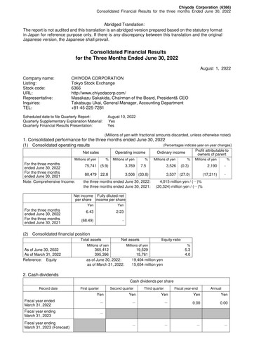 Thumbnail Chiyoda Corporation Quarterly Report 2022-q1