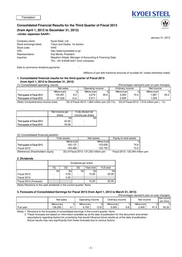 Thumbnail Kyoei Steel Quarterly Report 2013-q3