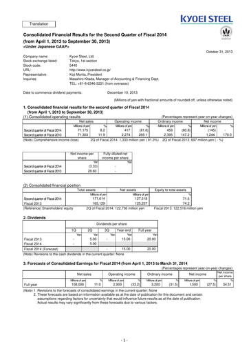 Thumbnail Kyoei Steel Quarterly Report 2014-q2
