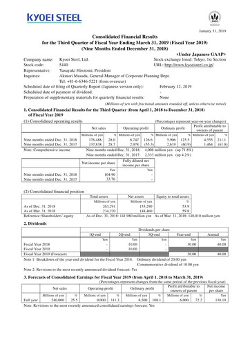 Thumbnail Kyoei Steel Quarterly Report 2019-q3