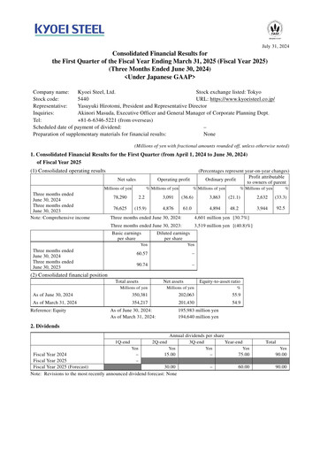 Thumbnail Kyoei Steel Quarterly Report 2025-q1