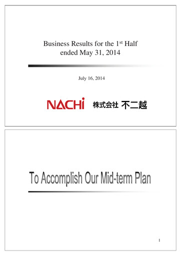 Vorschaubild Nachi-Fujikoshi Halbjahresbericht 2014-h1