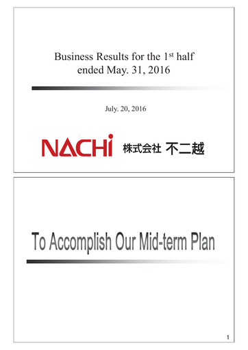 Vorschaubild Nachi-Fujikoshi Halbjahresbericht 2016-h1