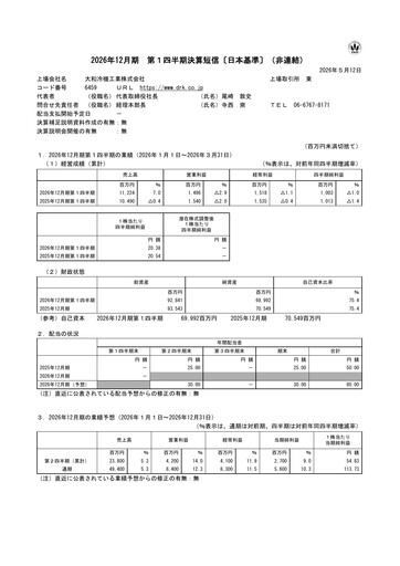 Thumbnail Daiwa Industries Quarterly Report 2026-q1