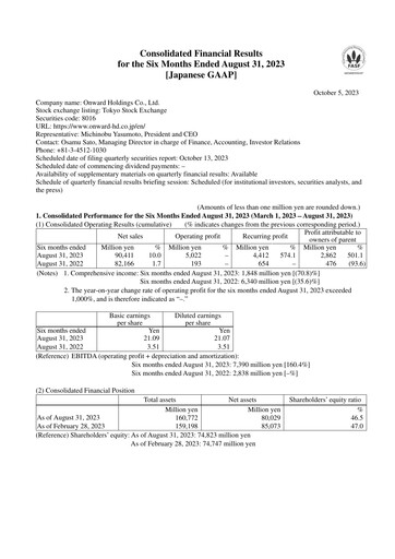 Thumbnail Onward Holdings Co., Ltd. Half-year Report 2023-h1