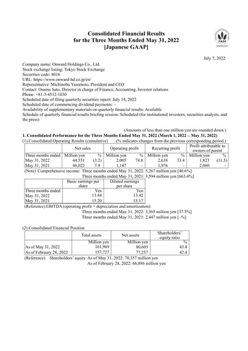 Thumbnail Onward Holdings Co., Ltd. Quarterly Report 2022-q1