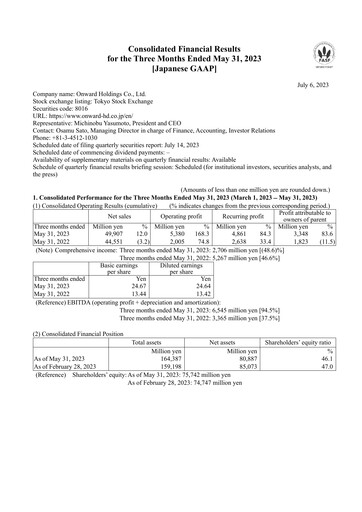 Thumbnail Onward Holdings Co., Ltd. Quarterly Report 2023-q1