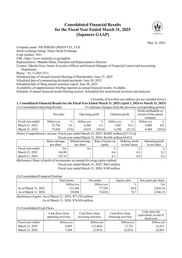 Thumbnail Nichireki Group Financial Statement fy2025