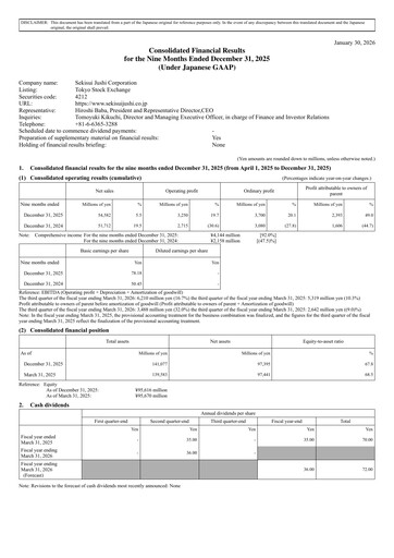 Thumbnail Sekisui Jushi Corporation Financial Statement 2026-9m