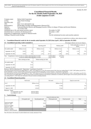 Thumbnail Sekisui Jushi Corporation Financial Statement 2026-h1
