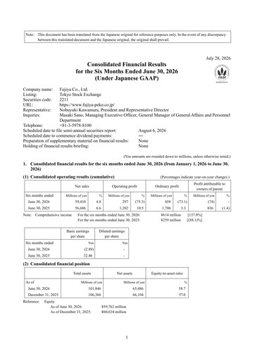 Thumbnail Fujiya Co., Ltd. Half-year Report 2026-h1