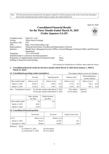 Thumbnail Fujiya Co., Ltd. Quarterly Report 2025-q1