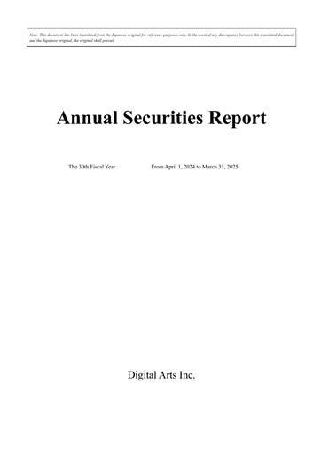 Thumbnail Digital Arts Inc. Annual Report 2024-2025