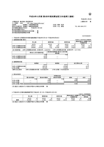 Thumbnail Chofu Seisakusho Quarterly Report 2016-q3