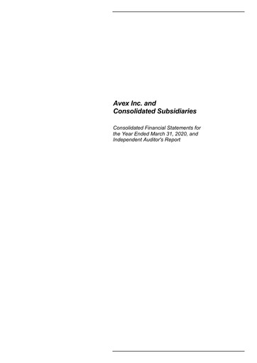 Thumbnail Avex Inc. Financial Statement fy2020