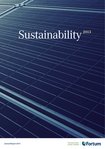 Thumbnail Fortum Sustainability Report 2013