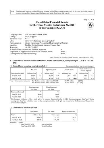 Thumbnail Hokkaido Gas Quarterly Report 2025-q1