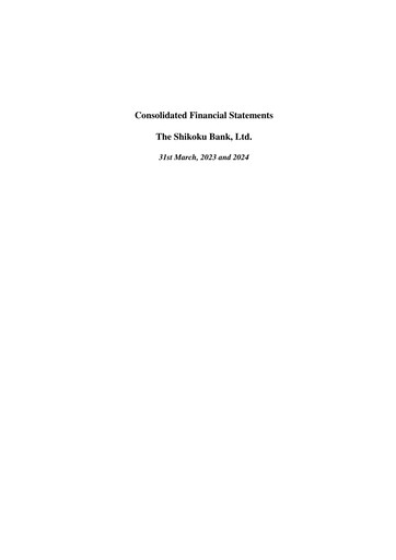 Thumbnail The Shikoku Bank Financial Statement 2024