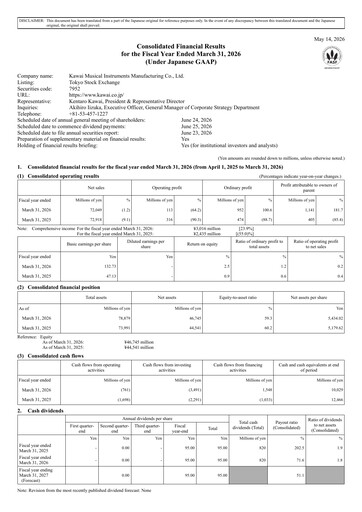 Thumbnail Kawai Musical Instruments Manufacturing Financial Report 2025-2026