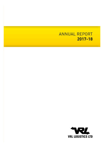 Thumbnail VRL Logistics Annual Report 2017-2018