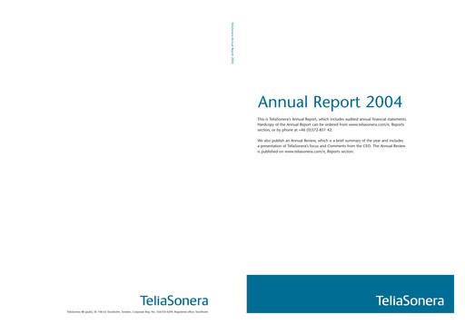 Thumbnail Telia Company Annual Report 2004
