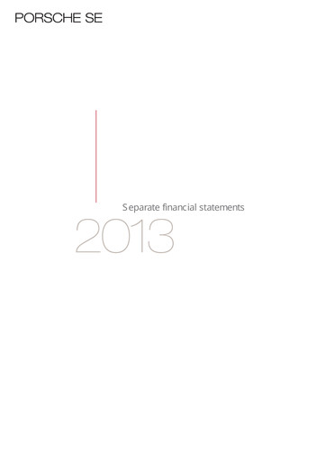 Thumbnail Porsche SE Financial Statement 2013