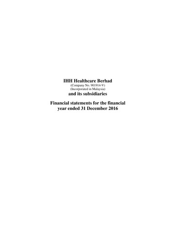 Thumbnail IHH Healthcare
 Financial Statement 2016