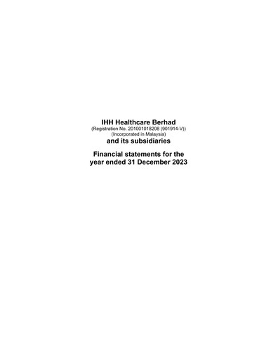 Thumbnail IHH Healthcare
 Financial Statement 2023