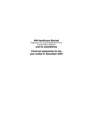 Thumbnail IHH Healthcare
 Financial Statement 2024