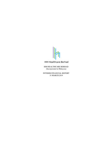 Thumbnail IHH Healthcare
 Quarterly Report 2019-q1
