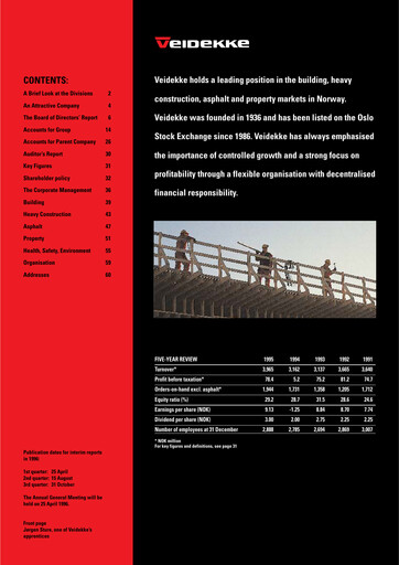 Thumbnail Veidekke Annual Report 1995