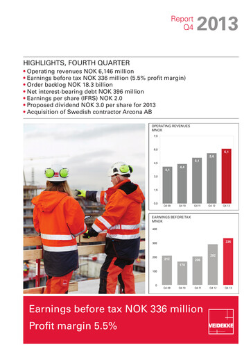 Thumbnail Veidekke Quarterly Report 2013-q4