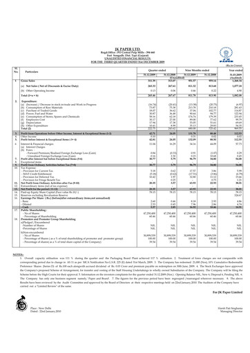 Thumbnail JK Paper Quarterly Report 2009-q3