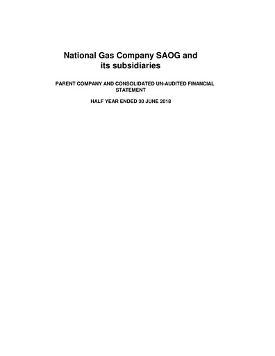 Thumbnail National Gas Company SAOG Financial Statement 2018-h1